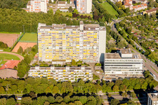 High-rise ensemble of Am Rueppurrer Schloss in the district Weiherfeld - Dammerstock in Karlsruhe in the state Baden-Wurttemberg, Germany