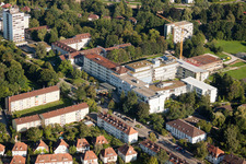Aerial view of Deaconesses Hospital in the district Rüppurr in Karlsruhe in the state Baden-Wuerttemberg, Germany