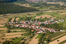 Aerial photograpy of District Obermutschelbach in Karlsbad in the state Baden-Wuerttemberg, Germany