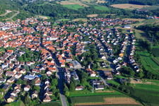 Oblique view of View of the town from the west in the district Ellmendingen in Keltern in the state Baden-Wuerttemberg, Germany