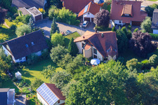 Small forest in the district Ellmendingen in Keltern in the state Baden-Wuerttemberg, Germany from above