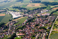 Aerial view of Village view in the district Helmstadt in Helmstadt-Bargen in the state Baden-Wuerttemberg, Germany