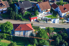 Drone image of Winzerstr in the district Ellmendingen in Keltern in the state Baden-Wuerttemberg, Germany