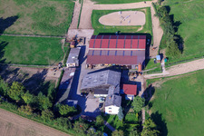 Aerial view of Albrechtshof in the district Ellmendingen in Keltern in the state Baden-Wuerttemberg, Germany