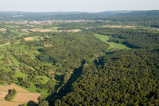 Aerial photograpy of Kettelbachtal Nature Reserve in the district Obernhausen in Birkenfeld in the state Baden-Wuerttemberg, Germany