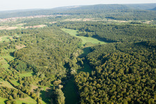 Kettelbachtal Nature Reserve in the district Obernhausen in Birkenfeld in the state Baden-Wuerttemberg, Germany from above
