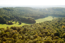 Kettelbachtal Nature Reserve in the district Obernhausen in Birkenfeld in the state Baden-Wuerttemberg, Germany from the drone perspective