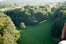 Kettelbachtal Nature Reserve in the district Obernhausen in Birkenfeld in the state Baden-Wuerttemberg, Germany seen from a drone