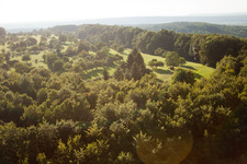 Aerial view of Kettelbachtal Nature Reserve in the district Obernhausen in Birkenfeld in the state Baden-Wuerttemberg, Germany