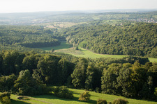 Aerial photograpy of Kettelbachtal Nature Reserve in the district Obernhausen in Birkenfeld in the state Baden-Wuerttemberg, Germany