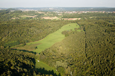 Bird's eye view of Kettelbachtal Nature Reserve in the district Obernhausen in Birkenfeld in the state Baden-Wuerttemberg, Germany