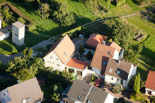 Mühlgasse in the district Gräfenhausen in Birkenfeld in the state Baden-Wuerttemberg, Germany seen from above