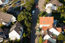 Mühlgasse in the district Gräfenhausen in Birkenfeld in the state Baden-Wuerttemberg, Germany from the drone perspective