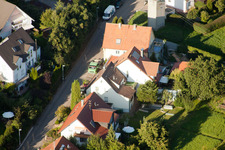 Mühlgasse in the district Gräfenhausen in Birkenfeld in the state Baden-Wuerttemberg, Germany seen from a drone