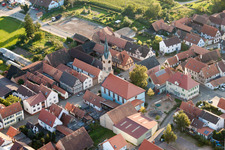 From the northeast in Erlenbach bei Kandel in the state Rhineland-Palatinate, Germany out of the air