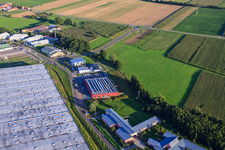 Aerial view of Horst Industrial Estate, Bienwald-Fitness World in the district Minderslachen in Kandel in the state Rhineland-Palatinate, Germany