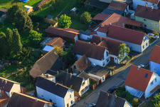 Aerial view of In Gänsried in Freckenfeld in the state Rhineland-Palatinate, Germany
