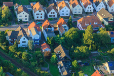 Saarstr in Kandel in the state Rhineland-Palatinate, Germany seen from a drone