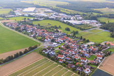 Village view from the southeast in the district Minderslachen in Kandel in the state Rhineland-Palatinate, Germany