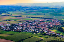 View of the town from the northeast in Steinweiler in the state Rhineland-Palatinate, Germany