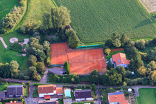Aerial view of Tennis Club Blau-Weiß Insheim eV in Insheim in the state Rhineland-Palatinate, Germany