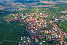 Oblique view of Main Street from the West in Insheim in the state Rhineland-Palatinate, Germany