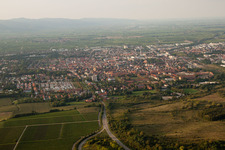 Aerial view of Landau from the south in Landau in der Pfalz in the state Rhineland-Palatinate, Germany