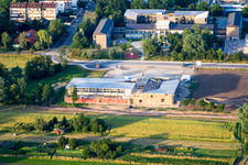 Bienwald Hall in Kandel in the state Rhineland-Palatinate, Germany seen from above
