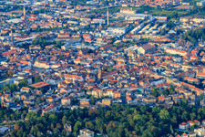 City center from the southwest with the Protestant Collegiate Church in Landau in der Pfalz in the state Rhineland-Palatinate, Germany