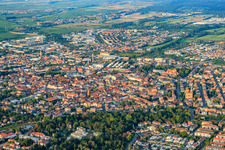Aerial view of City overview from the west in Landau in der Pfalz in the state Rhineland-Palatinate, Germany