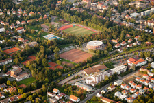 Jahnsportplatz Stadium and Rundsporthalle in Landau in der Pfalz in the state Rhineland-Palatinate, Germany