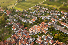 Neugasse in the district Godramstein in Landau in der Pfalz in the state Rhineland-Palatinate, Germany seen from above