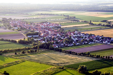 Aerial view of From the southeast in Erlenbach bei Kandel in the state Rhineland-Palatinate, Germany