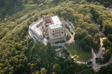Aerial view of Hambach, Hambach Castle in the district Hambach an der Weinstraße in Neustadt an der Weinstraße in the state Rhineland-Palatinate, Germany