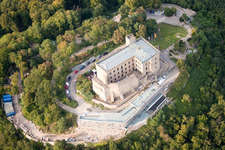 Oblique view of Hambach, Hambach Castle in the district Hambach an der Weinstraße in Neustadt an der Weinstraße in the state Rhineland-Palatinate, Germany