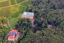 Drone image of Villa Ludwigshöhe Palace in Edenkoben in the state Rhineland-Palatinate, Germany