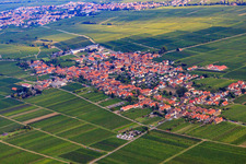 Wine-growing village between vineyards in Rhodt unter Rietburg in the state Rhineland-Palatinate, Germany