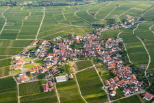 Village - view on the edge of agricultural fields and farmland in Weyher in der Pfalz in the state Rhineland-Palatinate, Germany