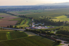 Construction site for the 2nd drilling at the geothermal plant on the A65 in Insheim in the state Rhineland-Palatinate, Germany