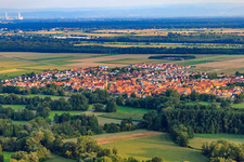 Village view from the north in Steinweiler in the state Rhineland-Palatinate, Germany