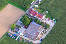 Aerial view of Rosenhof Wine and Sparkling Wine Estate in Steinweiler in the state Rhineland-Palatinate, Germany