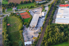 Industrial estate, dog park and Dyckehoff Beton in Rohrbach in the state Rhineland-Palatinate, Germany