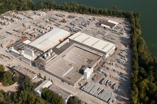 Mixed concrete stone factory of Lithon Plus GmbH & Co. KG in the district Eggenstein in Eggenstein-Leopoldshafen in the state Baden-Wurttemberg