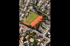 Aerial view of Tennis Club TV Linkenheim eV in the district Linkenheim in Linkenheim-Hochstetten in the state Baden-Wuerttemberg, Germany