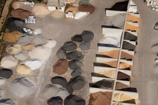 Drone recording of Garden Gravel Company, Badische Terrazzo Handelsgesellschaft mbH Huttenheimer Landstraße 2-6 in the district Neudorf in Graben-Neudorf in the state Baden-Wuerttemberg, Germany