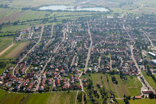 District Spöck in Stutensee in the state Baden-Wuerttemberg, Germany from above