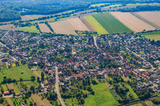View of the town from the west in the district Staffort in Stutensee in the state Baden-Wuerttemberg, Germany