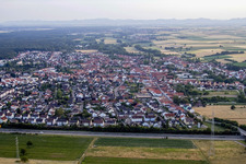 City from the east in Rülzheim in the state Rhineland-Palatinate, Germany