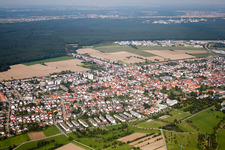 District Blankenloch in Stutensee in the state Baden-Wuerttemberg, Germany seen from above
