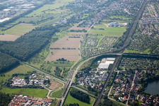 District Hagsfeld in Karlsruhe in the state Baden-Wuerttemberg, Germany out of the air